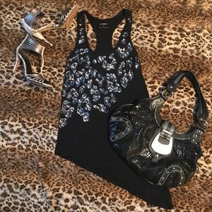 Express sequined racer back tank